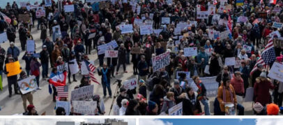 تضامن عابر للحدود: أميركيون وكنديون يتظاهرون معًا ضد سياسات ترامب